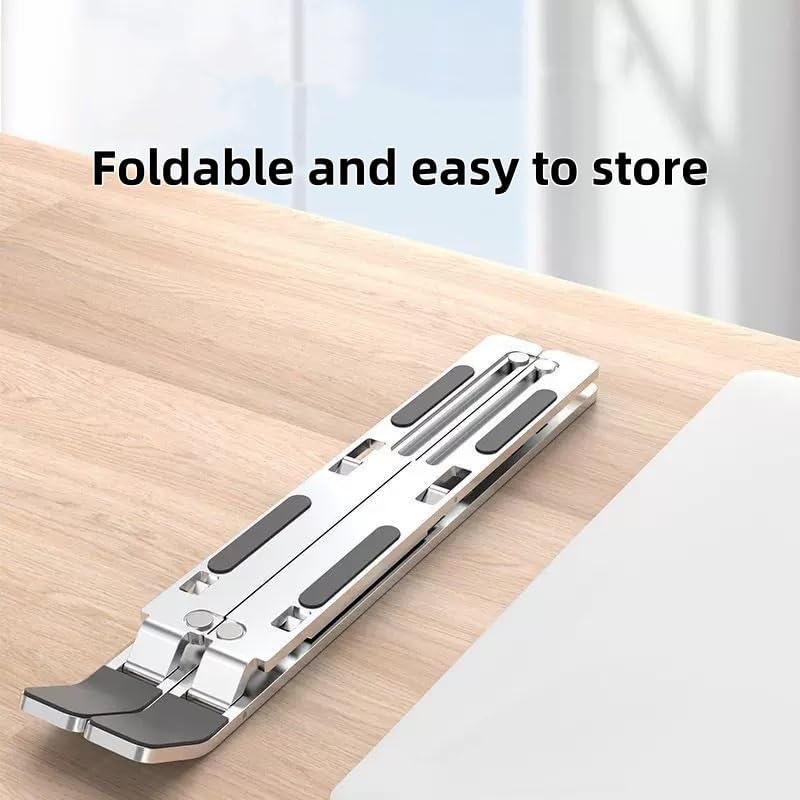 Desk Setup Macbook - LABRIMP Regulowany aluminiowy stojak na laptopa,