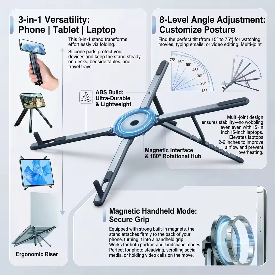 Desk Setup Maker - Przenośny magnetyczny uchwyt na telefon i