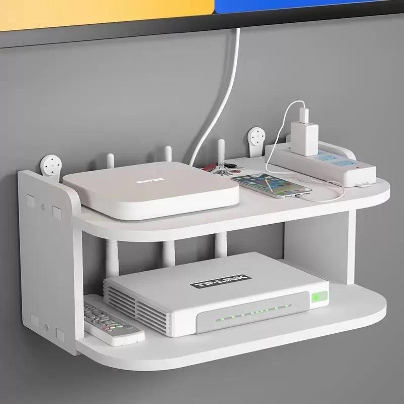 Desk Setup With Tv - Półka ścienna na router i organizer