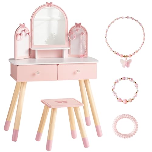 Desk Setup In Small Bedroom - Różowy zestaw toaletki dla dzieci z