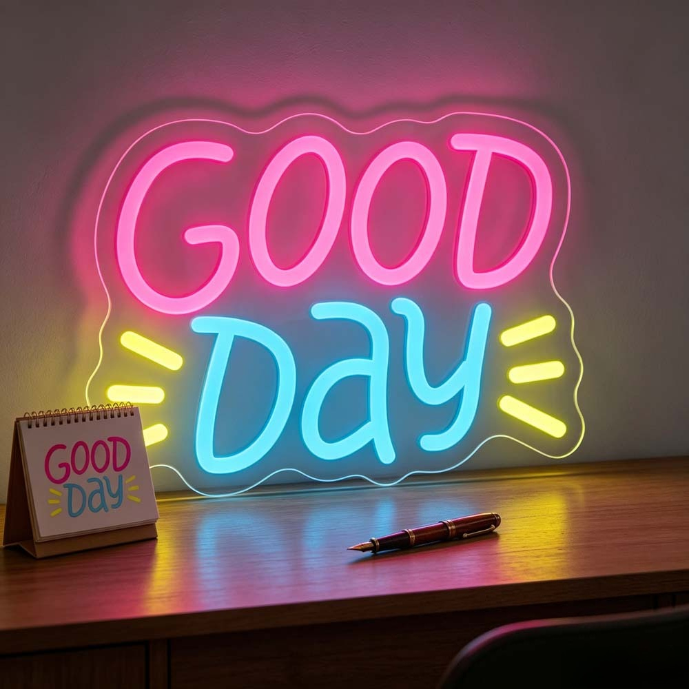 Desk Setup Aesthetic - Neonowy znak LED Good Day, kolorowy