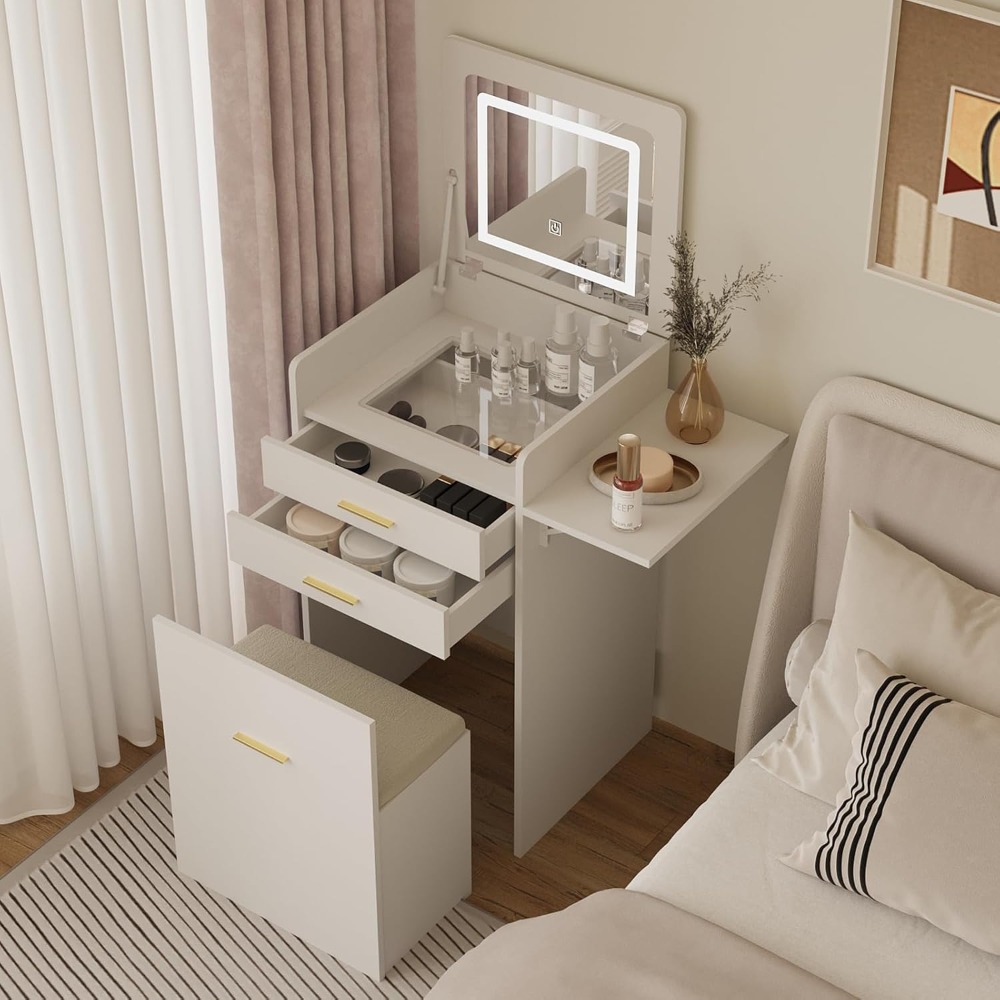 Mała toaletka ze stołkiem 3 w  – Desk Setup In Small Bedroom recenzja i cena