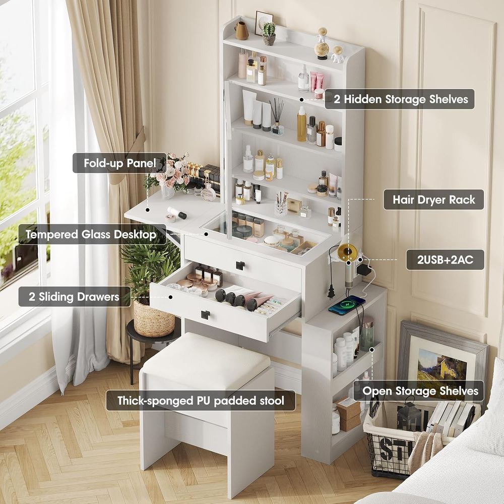 Mała toaletka Vabches z panele – Desk Setup In Small Bedroom recenzja i cena