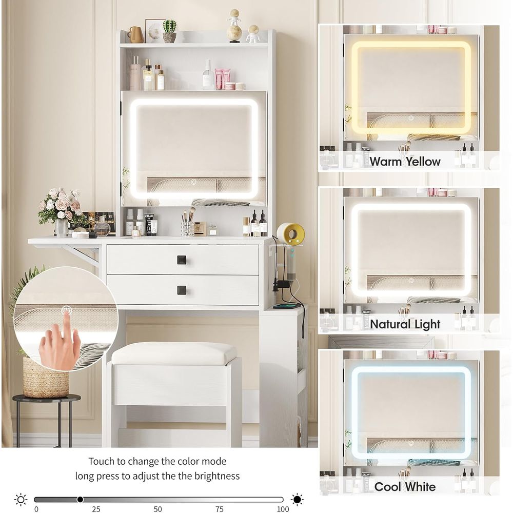Mała toaletka Vabches z panele – Desk Setup In Small Bedroom recenzja i cena