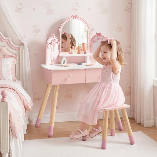Różowy zestaw toaletki dla dzi – Desk Setup In Small Bedroom recenzja i cena