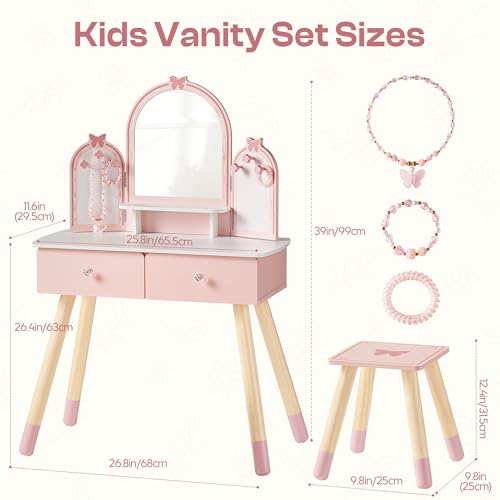 Różowy zestaw toaletki dla dzi – Desk Setup In Small Bedroom recenzja i cena